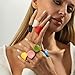 ChungLong0593 Multi-Color Chunky Resin Statement Ring for Women - Shiny Fashion Finger Ring, Lightweight Trendy Jewelry for Daily Wear & Party Accessories (Green)
