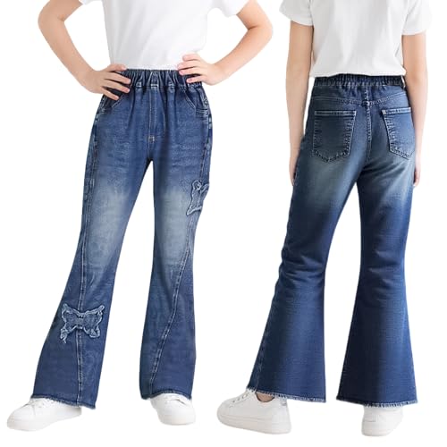 Jeans pierna ancha para niñas con bolsillos cómodos y estilo urbano