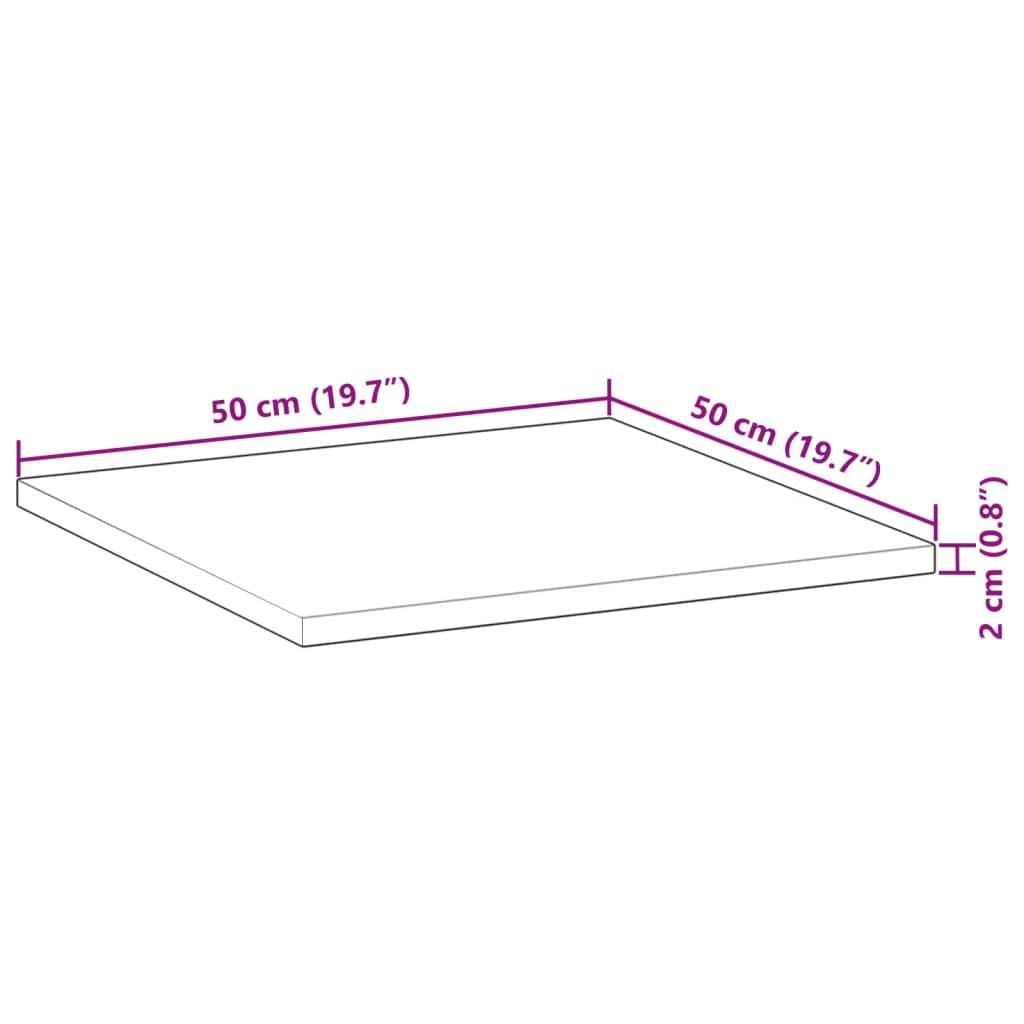 Dessus de Table Carré en Acacia Massif 50x50x2 cm