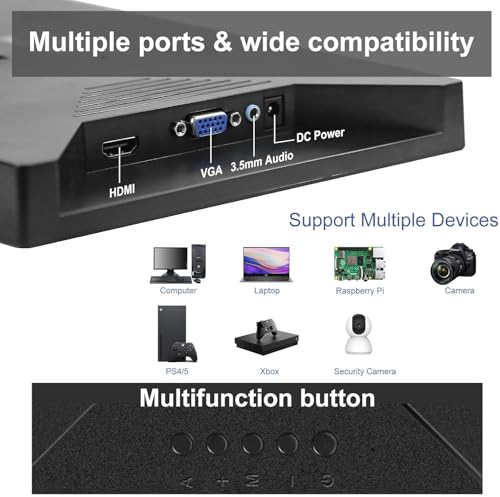 Image of Kenowa Portable Monitor 13.3 Inch HD 1366x768P LED Screen Small HDMI Monitor Built-in Speaker and Adjustable Stand HDMI VGA Port, External Display for Laptop PC Mac Xbox PS4 /5