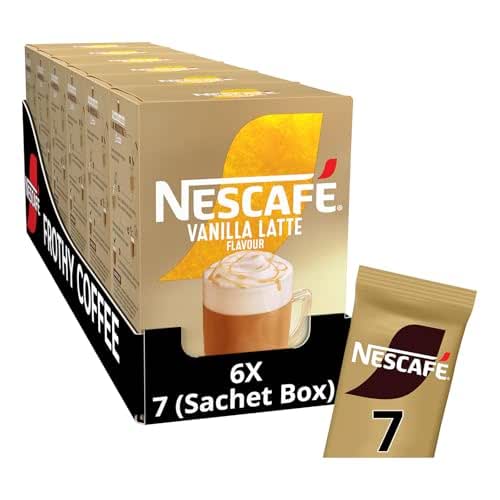 NESCAFÉ LATTE Vanilla Instant Coffee Sachets x7 (Pack of 6,