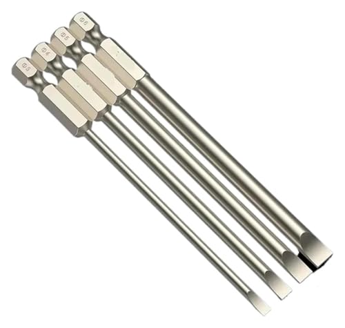 Image of BSWXX Flat Head Screwdriver Bit Set Magnetic Tip Slotted Electric Driver Tool S2 Steel 1/4 Inch Shank Quick Change .0518