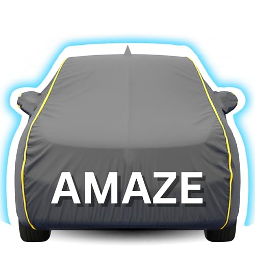 Image of Kayme Premium Grey Amaze Car Cover Waterproof for (All Models & Variants - Petrol, Diesel, CNG & EV) |Speacially Custom Fit with Mirror Pockets |All-Weather Protection - Outdoor Car Body Cover