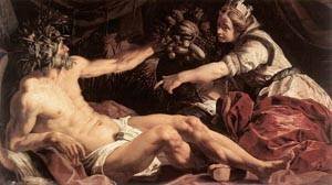 Peinture à l'huile Scaldis and Antwerpia par Abraham Janssens 30x36 pouces
