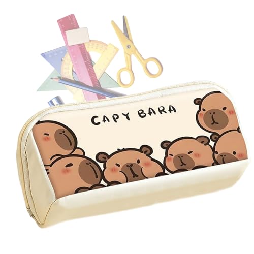 CGACCSD Estuche Cartoon Capybara,Bolsa Reforzada para Bolígrafos - Bolsa Doble Compartimento para Escolares Oficina al Aire Libre Transporte Diario Mochila Escritorio, 6 Shay, Se référer au