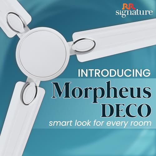 Image of RR Signature MORPHEUS DECO 1S 1200 MM Ceiling Fan For Home|High Speed & High Air Flow | High Energy Efficient | 2 Year Warranty [White]
