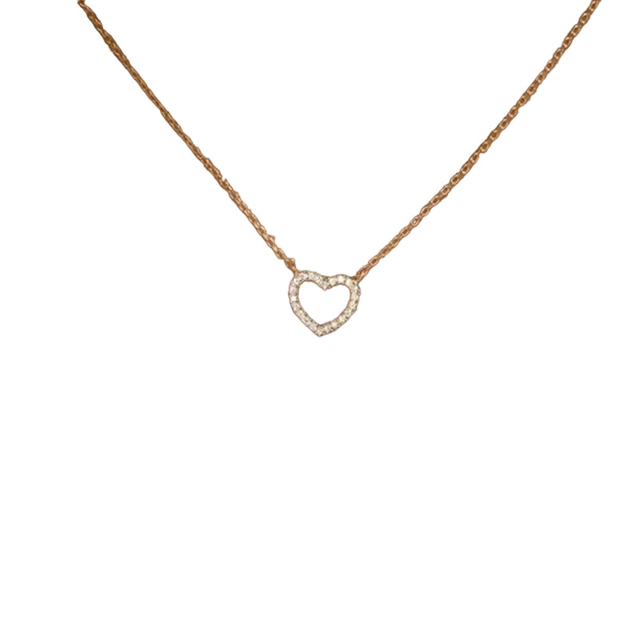 Colliers en forme de coeur exquis en cristal de zircon et chaîne de clavicule couleur or - 8