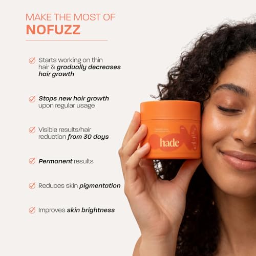 Image of NOFUZZ Turmeric Herbal Permanent Facial Hair Removal Pack | Painless Hair Removal | Lightens Thick Facial Hair | No Irritation, No Skin Rashes | 45g