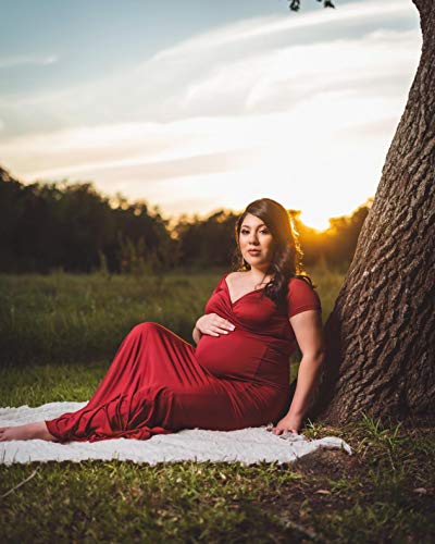 Molliya-Maternity-Long-Dress-Off-Shoulder-Elegant-Fitted-Gown-Stretchy-Maternity-Maxi-Dress