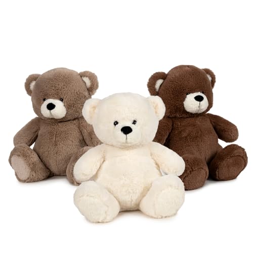 Famosa Softies - Classic Bears, Ositos de Peluche de 27 cm Clásicos, Suaves y Blanditos, Rellenos de Fibra Reciclada, Regalo para Cualquier Edad, Famosa (760024632)