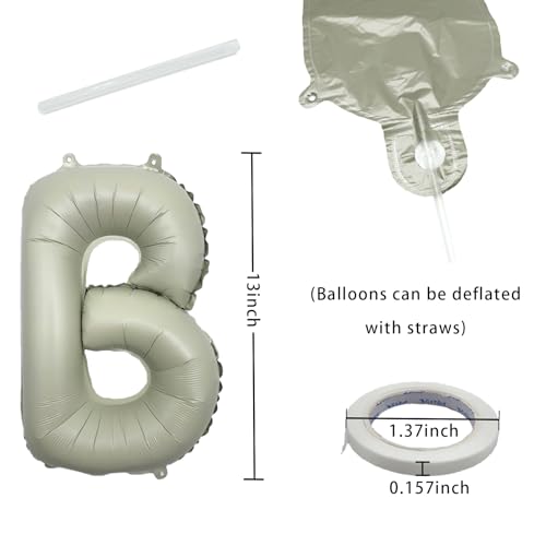 Image of Beige Happy Birthday Balloon Banner 16 Inch - Foil Happy Birthday Letters Balloons Neutral Decor for Men Women Birthday Party Decorations, Reusable Birthday Sign Supplies