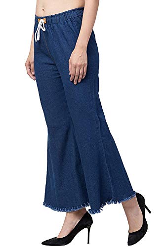 Image of Magic Women's & Girls Regular Fit Jeans Casual Denim Palazzo Style Side Desgin (Light