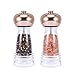 vevouk Set Macina Sale e Pepe in Oro Rosa Ricaricabile, Shaker per Spezie in Ceramica Regolabile Set di 2 Macinini in Acrilico Trasparente Colore Dorato