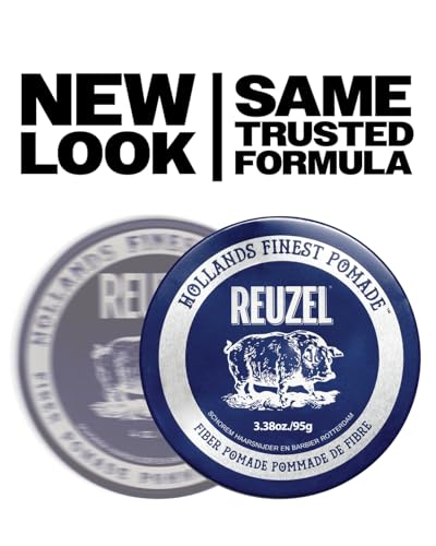 REUZEL Fiber Pomade, Firm and Pliable All Day Hold, Water Soluble Styling, Low Shine and Flake Free, Easy To Wash Out, For All Hair Types