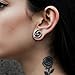 ERKUOO 2PCS Gothic Baroque Occult Ear Tunnels 6mm–25mm Swirl Cross Eye Plugs Gauges Double Flare Saddle Stretching Piercing Jewelry for Women Men Alternative Fashion