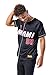 Ultra Game NBA Miami Heat Mens Mesh Button Down Baseball Jersey Tee Shirt, Black, X-Large