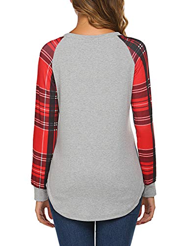 Womens Tops,Halife Long Sleeve Tunic Tops for Women To Wear With Leggings Light Grey XL