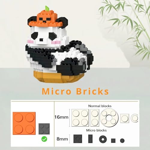 WULOBOOI Mini Building Blocks Animal Sets-Pumpkin Panda,Party Favors-Cute Panda Toys Micro Building Sets for Adults, 396 Pieces Small Carnival Prizes for Teens 14+ — view 5