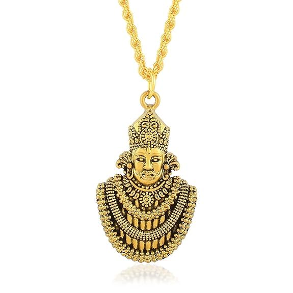 DE NOVO MEN'S WEAR Plated Barbarika Khatushyam/Khatu Shyam Ji/Jai Shri Shyam Krishan Ji/???? ?? ?? Face Pendant Locket Necklace Jewellery For Men and Women