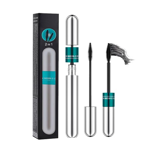 2-in-1 4D Silk Fiber Waterproof Mascara – Black
