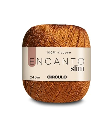Image of CIRCULO Encanto Slim Yarn 100% Viscose - Luxury & Shine - Sport Weight Yarn - 262 yds, 3.52 oz - Color 4131 - Dark Cheddar