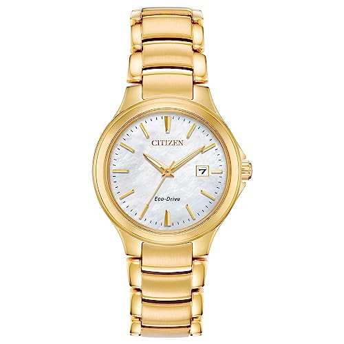 Citizen Eco-Drive Chandler Quartz Womens Watch, Stainless Steel, Casual, Gold-Tone (Model: EW2522-51D)