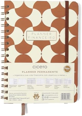 PLANNER PERMANENTE WIRE-O BOSSA NOVA FINANCEIRO A5 BOEMIA CARAMEL...