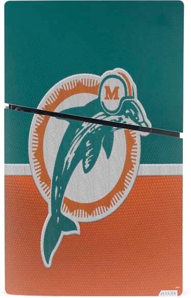 Skinit Decal Gaming Skin Compatible with PS5 Slim Digital Edition Bundle - Officially Licensed NFL Miami Dolphins Vintage Design
