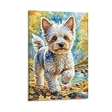 dhbaneiok poodle in miniatura quadri su tela wall art quadri moderni stampa su tela stampe d'arte decorazioni stampe per sala giochi, bagno soggiorno 16x24inch(40x60cm)