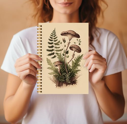 Fournitures de bureau carnet à spirales champignon Cottagecore vintage
