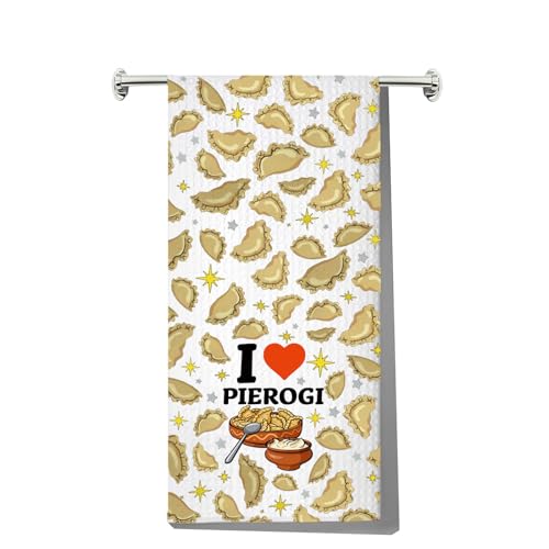 G2TUP Pierogi Kitchen Towels Pierogi Maker Towels Pierogi Lover Gifts Polish Dumplings Towel I Love Pierogi Polish Housewarming Gift (I Love Pierogi kt)