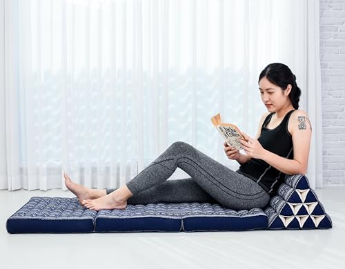 Image of Leewadee Thai Foldable Floor Mat 67 x 21 inches Kapok with Backrest