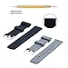 RANDONQuick Release Silicone Watch Bands Soft Rubber Watch Strap for Smart Watch,Pack of 2 (Black/Smoke Gray, 18)