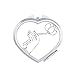 Culture Lotus Hand Line Drawing Pattern Mirror Travel Magnification Portable Handheld Pocket Makeup