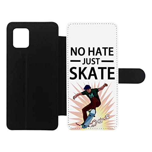 Étui Samsung Galaxy A81 fermeture magnétique cuir motif No Hate Just Skate