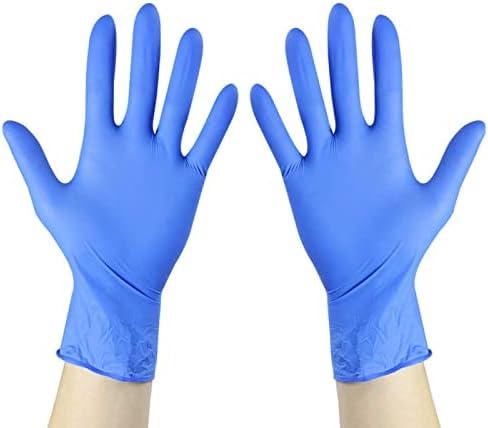 Luvas médicas eaxm de nitrilo azul, 100 pacotes, para cuidados de...