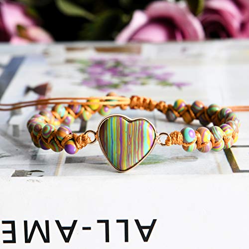 Image of YGLINE Natural Jasper Gemstone Bracelet Healing Spiritual Energy Protection Meditation Balance Bracelet-Mental Health Inner Peace Bracelet Gift
