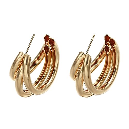 Boucles d'oreilles rétro géométriques en finitions haut de gamme pour femme