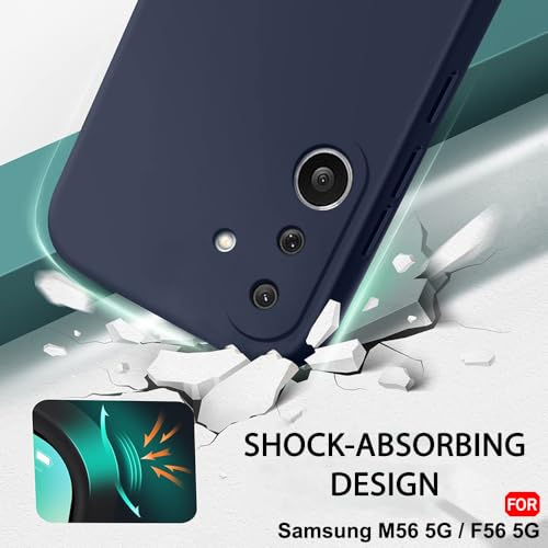 Image of TheGiftKart Liquid Silicone Back Cover Case for Samsung Galaxy M56 5G / F56 5G | Soft Micro-Fibre Lining Inside | Camera & Screen Protection | Shockproof Back Cover Case (Silicone, Blue)
