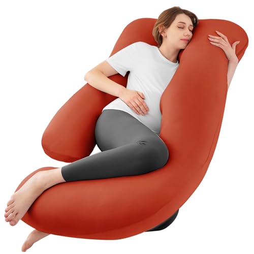 Image of Cooling Pregnancy Pillows for Sleeping, 57'' Full Body Pillow, Orange