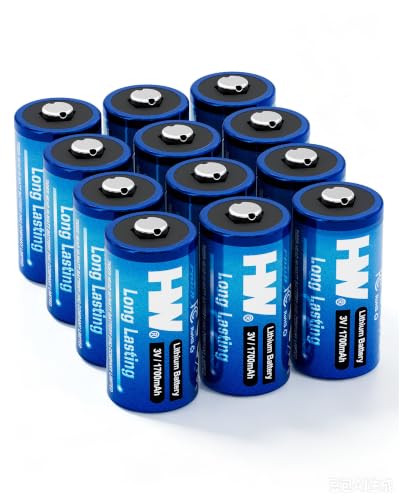 12-Pack HW CR123A 3V 1700mAh High Capacity Lithium Batteries - image 1