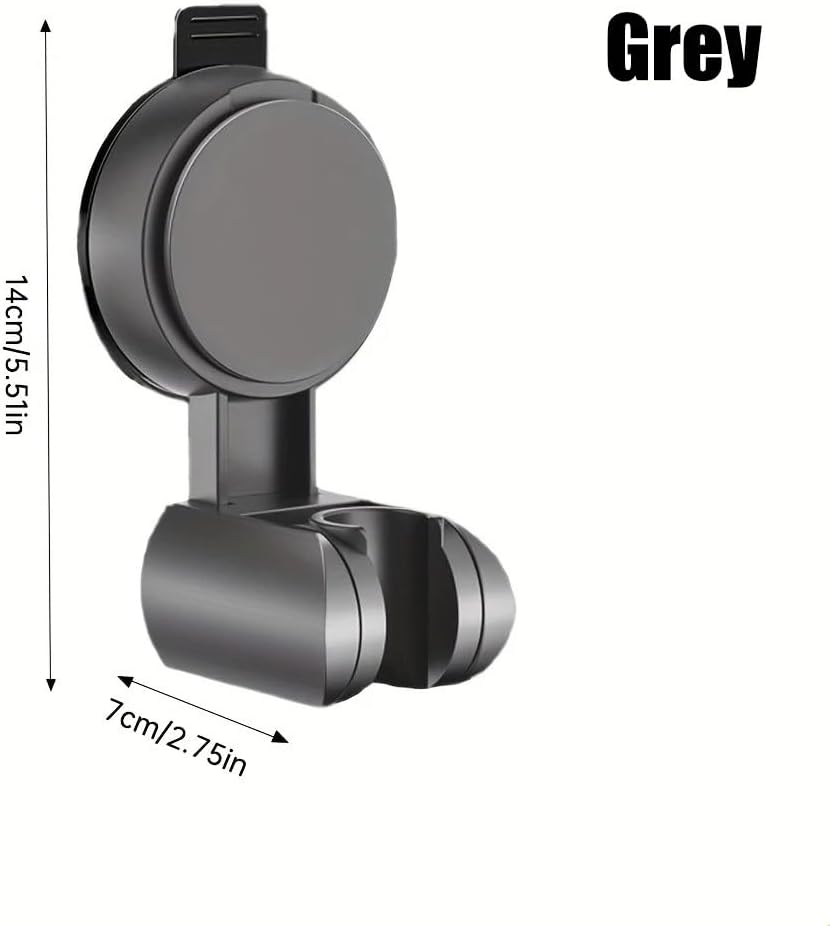 1-4PCS Suction Cup Shower Head Holder ABS Adjustable Strong Adhesive Universal Shower Head Support Reusable No Trace Waterproof(Gray,2pcs)