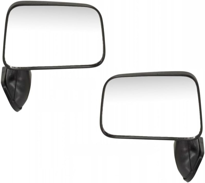 For Toyota Pickup 1989-1995 Door Mirror Driver and Passenger Side | Pair | Manual | Non-Heated | Manual Folding | Door Mount | w/Vent Window | Textured Black | Replacement For TO1320122, TO1321122