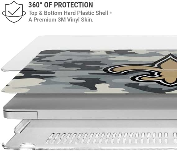 Skinit Laptop Case Plus Skin Compatible with MacBook Air 15in (2023) - Officially Licensed NFL New Orleans Saints Camo Design