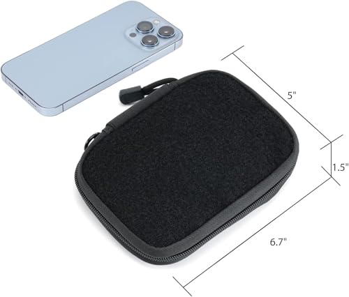 Sayram EDC Pouch Organizer Small Utility Pouch for Multitool, Nylon Tactical Gear Bag with DIY Patch Panel D-Ring, Compact Everyday Carry Pouch for Keys Flashlight Knife - Image 5