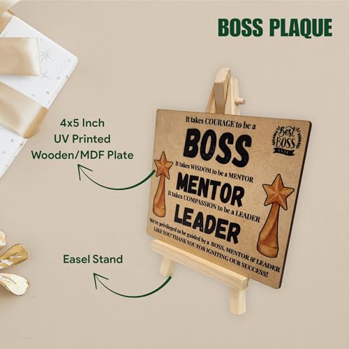 Wooden Desk Plaque with Easel – BOSS MENTOR LEADER Gift Plaque by tinydabba - 5