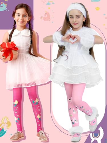 Bencailor 3 Pairs Girls Pantyhose Tights for Dance little girls printed leggings Seamless Soft Stockings Non Slip4
