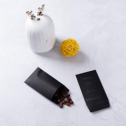 200 Pack Kraft Small Coin Envelopes Seed Envelopes Mini Parts Small Items Stamps Storage Packets Envelopes Self-Adhesive For Garden, Office Or Wedding Gift, (2 1/4 X 3 1/2 Inch, Black) #TOP3