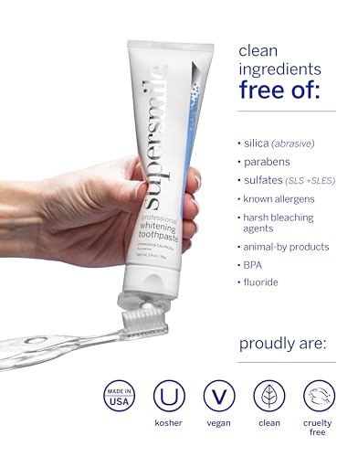 Image of Supersmile ICY Mint Fluoride-Free Whitening Toothpaste, 3.4 Oz Travel | Calprox Powered, Whitens 5.5 Shades in 7 Days, TSA-Approved, Frosty Peppermint Menthol, Veneer Safe, Sensitivity-Free