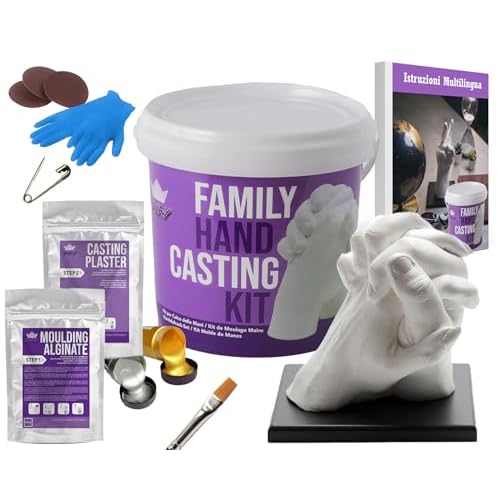 BWAY Calco Mani Coppia - Regali Natale Originali - Calco Mani con Gesso per Stampi e Alginato - Idee Regalo per Coppie, Fidanzati e Famiglie - Regalo per San Valentino e Anniversari